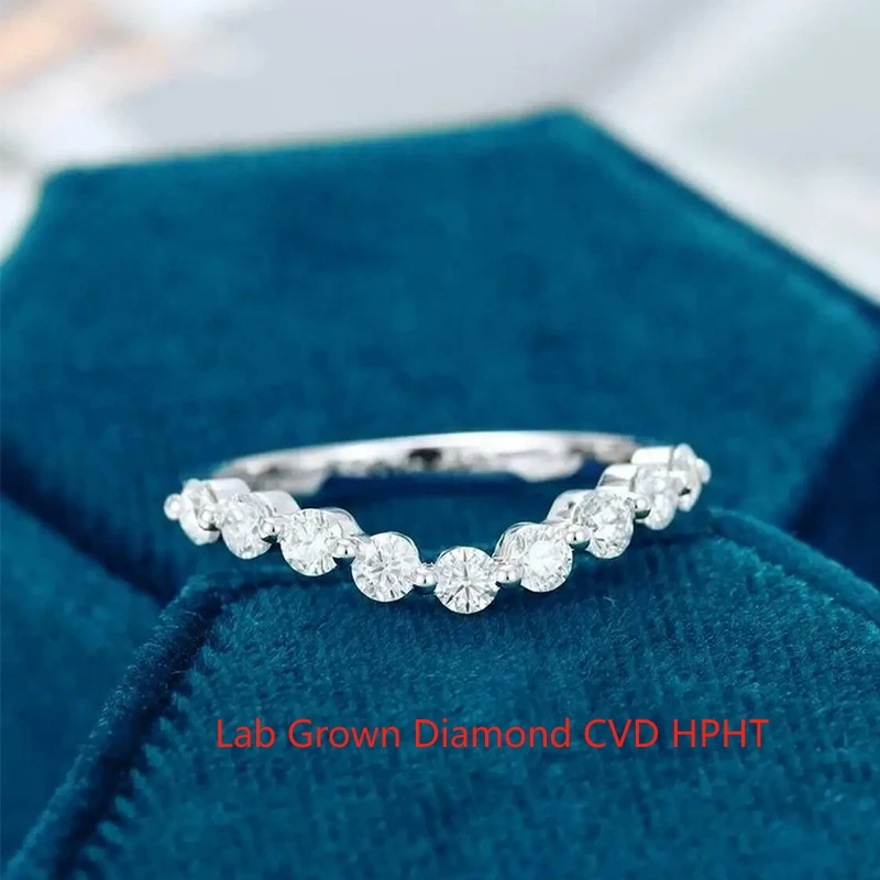 

Круглый Ремешок CVD HPHT Lab-созданный бриллиант помолвка ОБЕЩАЕТ браслет в 14K белое золото 2,0 мм каждый камень DEF цвет VS-VVS