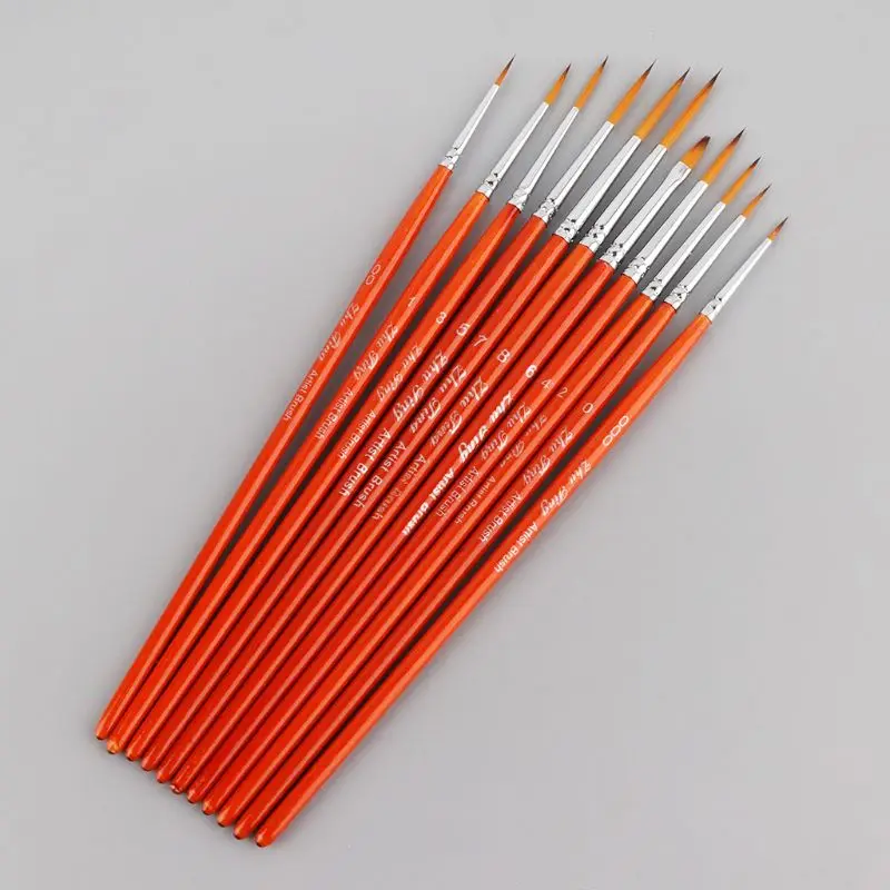11pcs/set Professional Detail Paint Brush Fine Pointed Tip Miniature Brushes F1FB painting brushes