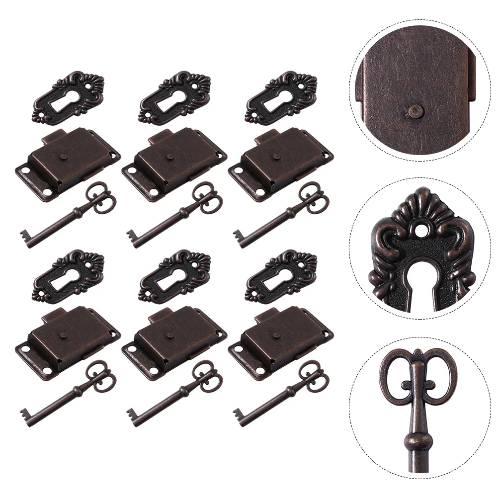 

Vintage Cabinet Lock Antique Bronze Padlock Hasp Hook Lock Antique Jewelry Box Latches Decorative Lock Furniture Hardware