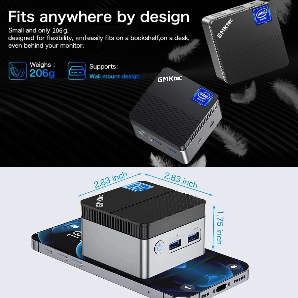 GMKtec KB5 Mini PC Intel Celeron N5105 Windows 11 Pro 4K