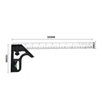 300MM 90 Degree Adjustable Combination Square Angle Ruler Metric Ruler Finder Protractor Level Multifunctional Gauge Measuring 1
