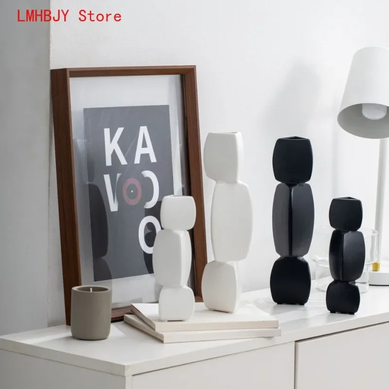 

LMHBJY Minimalist Crafts Ceramic Ornaments Nordic Creative Home Dryers Flower Sets Home Decorations