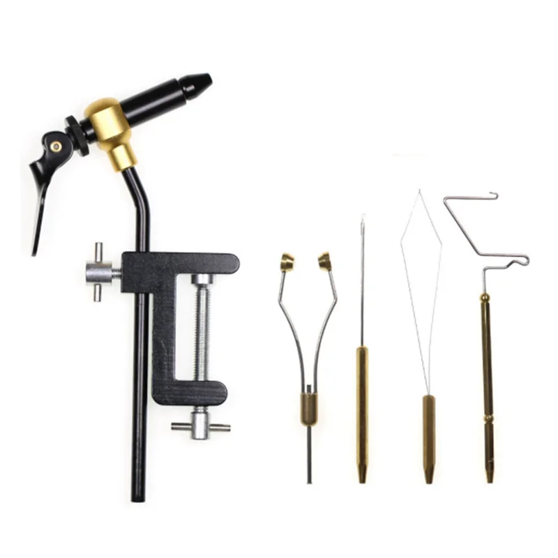 

Fly Tying Vise Kit with Bobbin Holder Threader Whip Finisher Pliers For Jig Bait Flying Hook Accessories