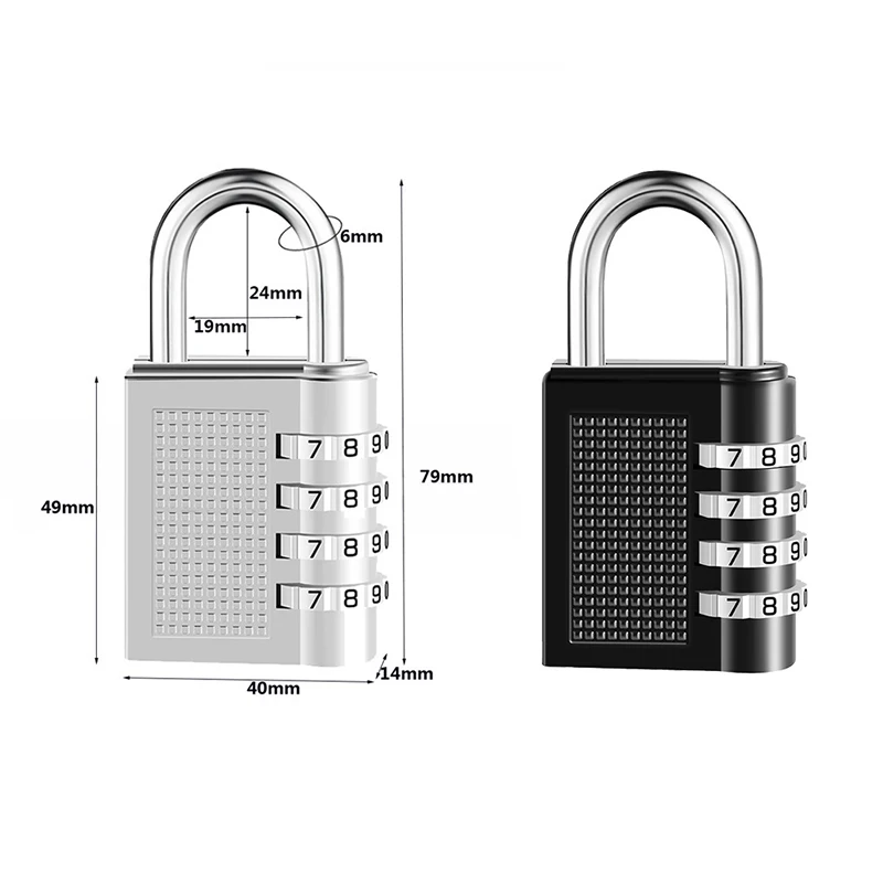 Boutique Password Lock palestra spogliatoio armadietto cassetta degli attrezzi porta del magazzino lucchetto Kirsite per scatola di immagazzinaggio 4.3x1.5x7.9cm nuovo