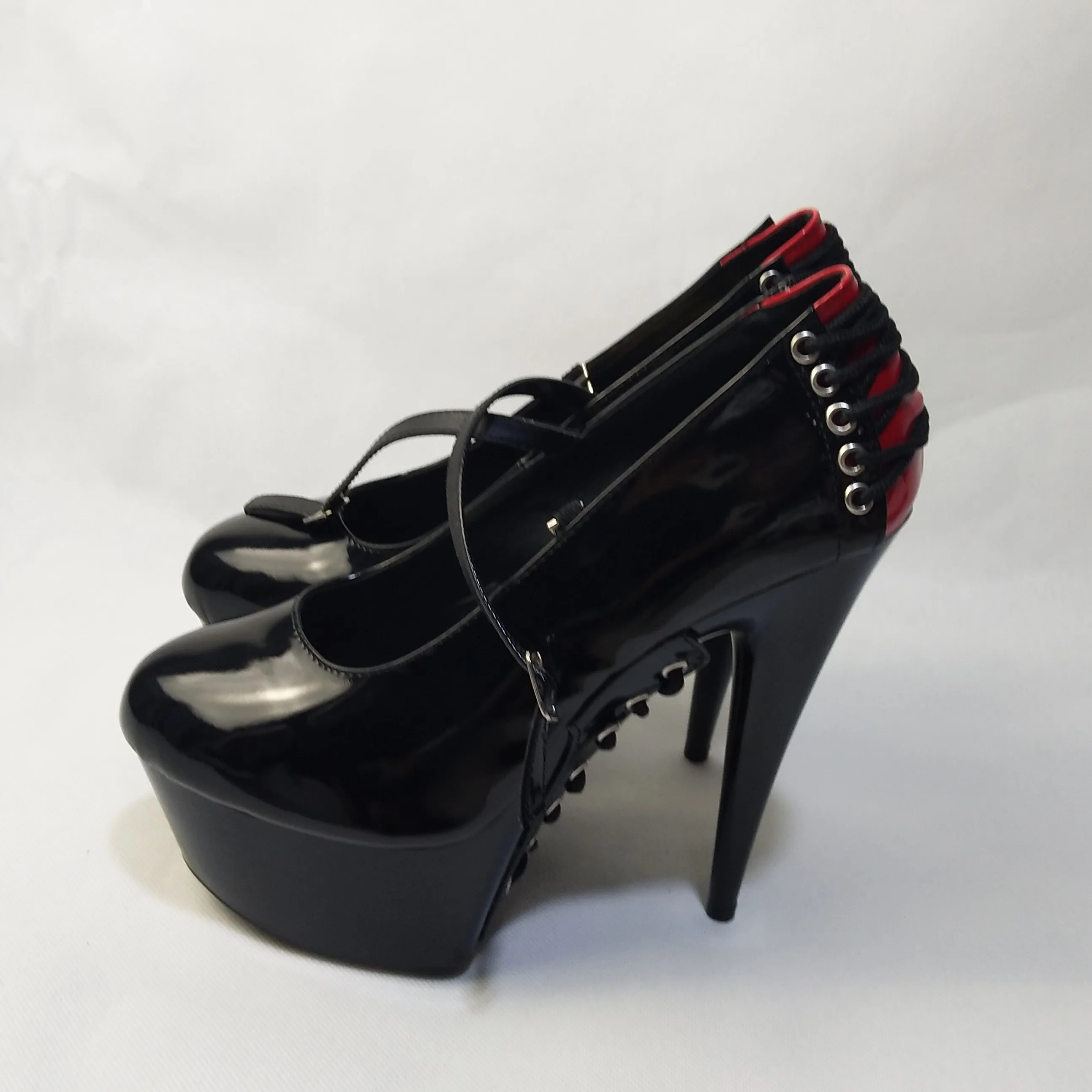 女性のためのセクシーなダンスシューズ大きな靴15cmのハイヒールクロスストラップの装飾6インチ