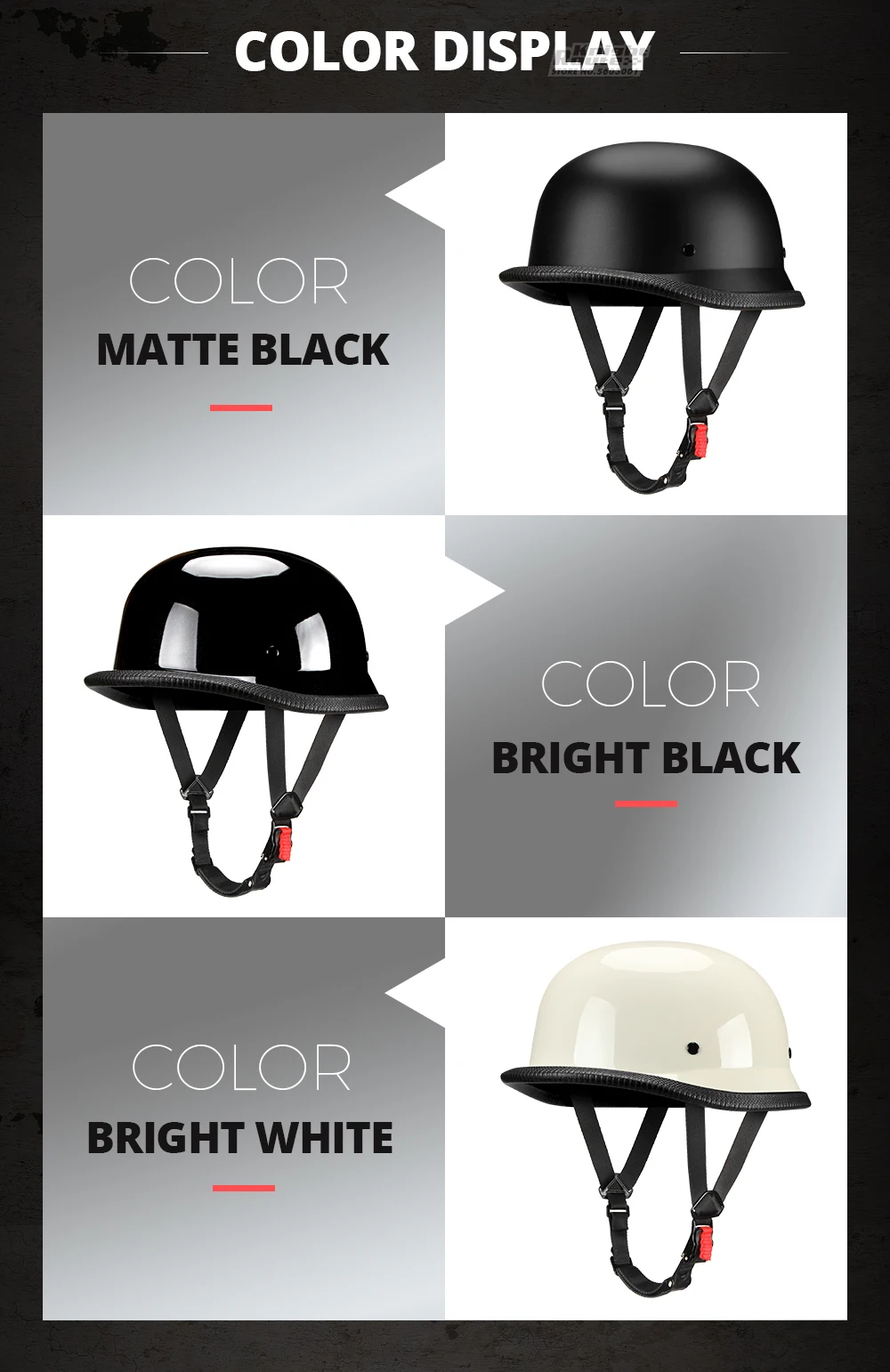 New Retro German Stahlhelm Style Half Helmet Electric