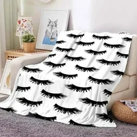 Digital Printed Eyelash Velvet Soft Plush Blanket Flannel Blanket Home Living Room Bedroom Bed Sofa Lunch Break Picnic Blanket 1