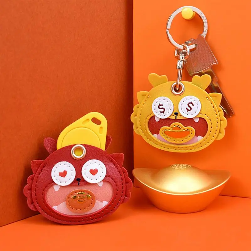 

Access Card Holder Key Fob Ruyi Lucky Year Of The Dragon Access Card Cover Tracker Protective Cover Keychain for Beautiful Gift