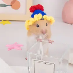 Cartoon Hamster Hat - Handmade Soft Knitted Adjustable Pet Cap (Style 3)