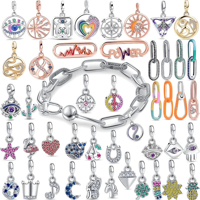 2023 New Me Series Mini Ciondola 925 Sterling Silver Fit Originale Pandora Bracciale Dente Ali Pesca Evil Eyes Charm Jewelry Gift