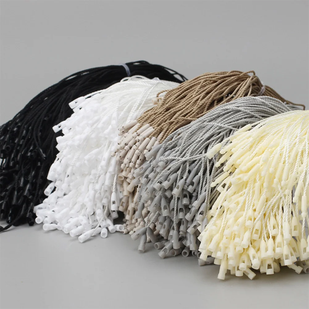100PC-lot-Plastic-Tag-White-Beige-Black-Hang-Tag-Polyester-Rope-String ...