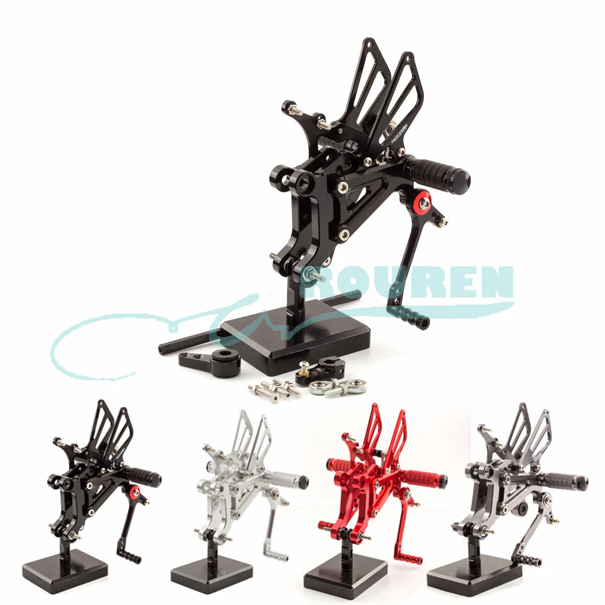 

CNC Rear Set Stand Footpegs Motorcycle Rearset Footrest Foot Pedal Pegs GP For Aprilia RS125 2T 1996-2010 Shift Lever Bracket