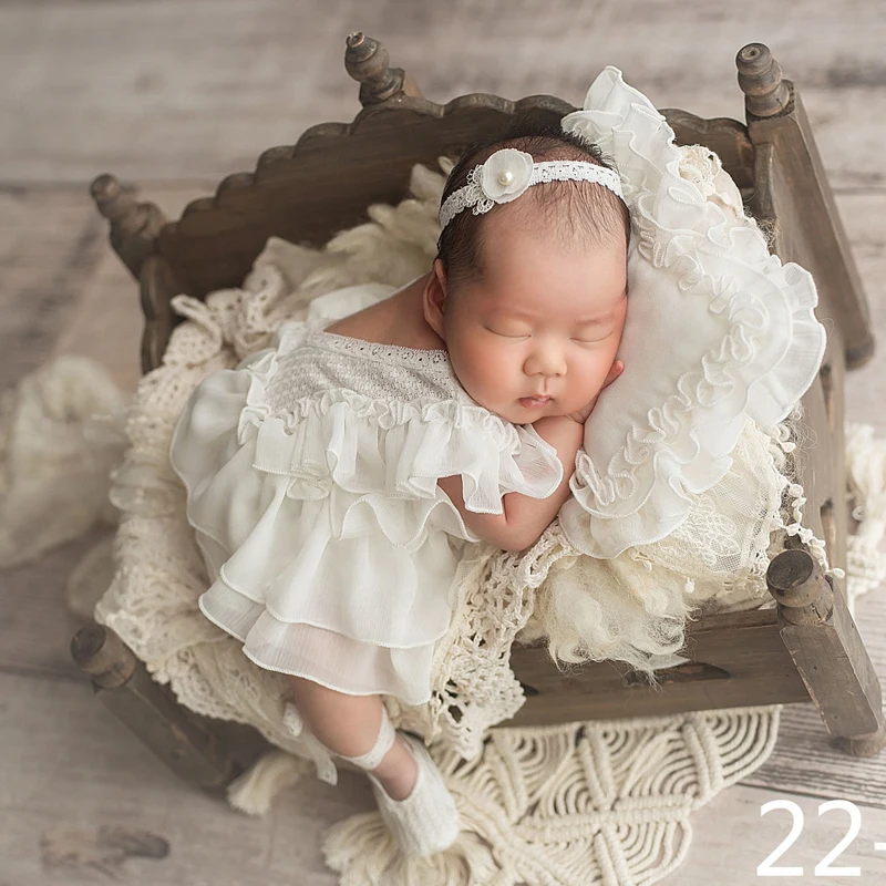 0-1 Month Newborn Photography Props Baby Girl Boy   Baby Hat Lovely Photo Suit Lace  Pattern New Born Baby Boy Clothes for Shoot