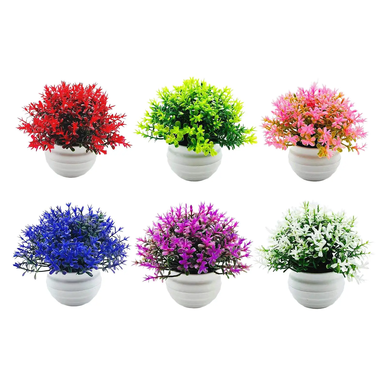 Fake Flower Potted Ornament Plant Craft Decoration Artificial Bonsai Decor for Home Decor Yard Wall Shelf Office Bedroom