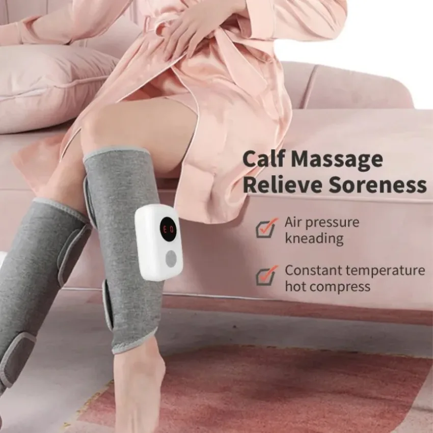 Nuovo massaggiatore per polpacci a pressione d'aria a 360° con 5 modalità di rilassamento dei muscoli delle gambe e dei piedi, favorisce la circolazione sanguigna_voghion.com