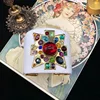 European and American Heavy Lndustry Jewelry Black Enamel Spring Open Bracelet Inlaid With Glass Bracelet For Women 4