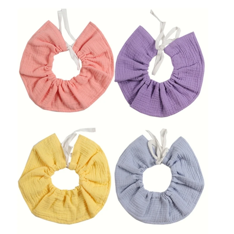

Adjustable Baby Bib Newborn Cotton Teething Bib Thick Layer Rotatable Saliva Towel Skin-Friendly Infant Round Burp Cloth