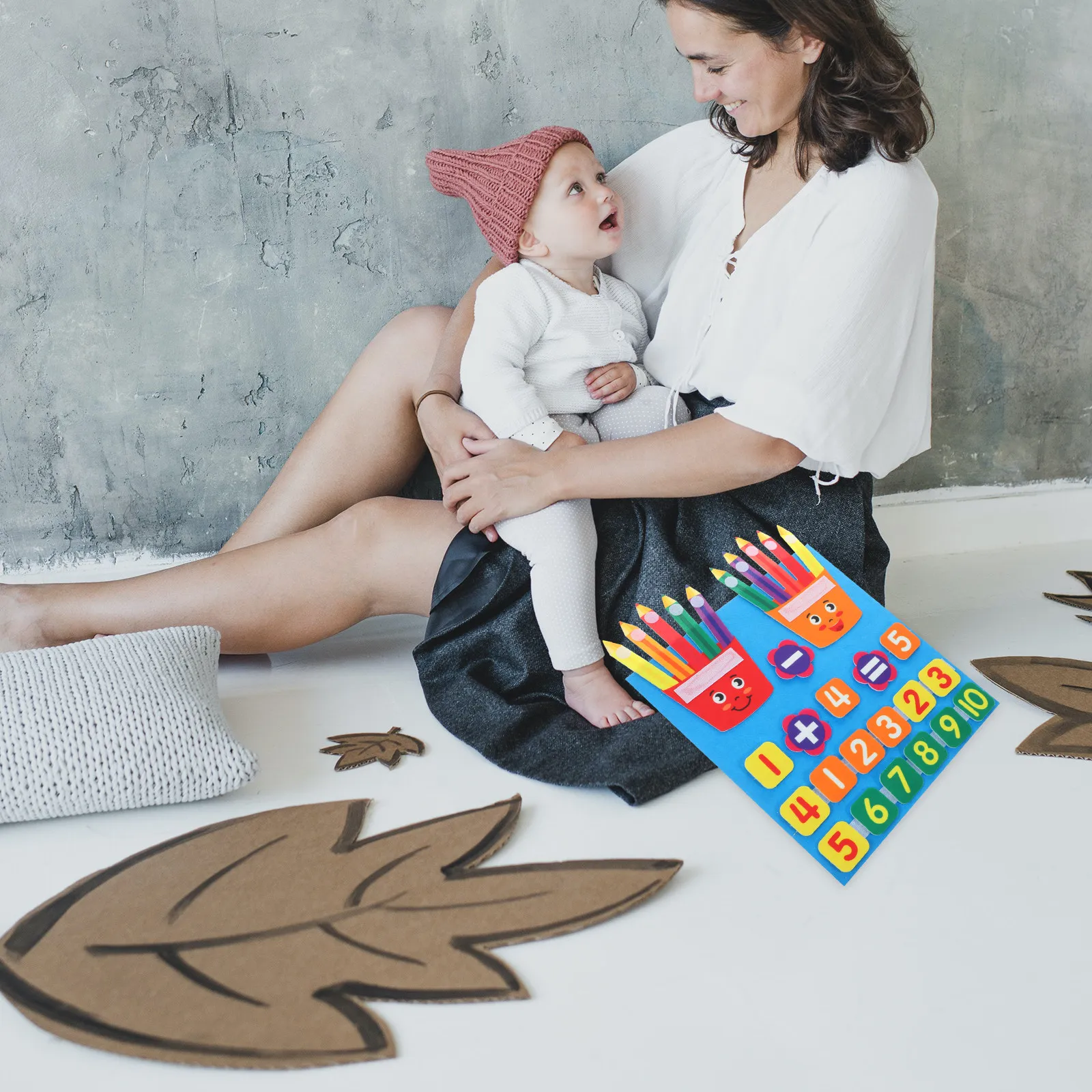 어린이 수학 교구 유치원 펠트 숫자판 휴대용 교육용 교구 (위치 빼기 연습용)
