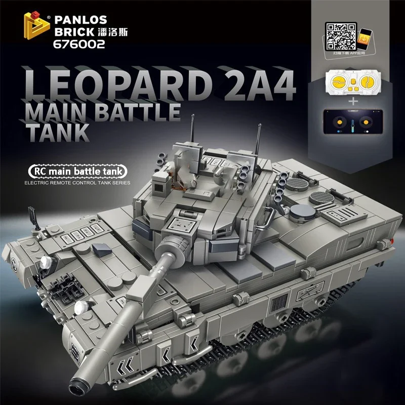 Creative Moc Technical 2.4G Remote Control Tank Building Blocks, Us Ww2 Arma Militare Tiger Leopard 2 A4 Main Battle App Toys