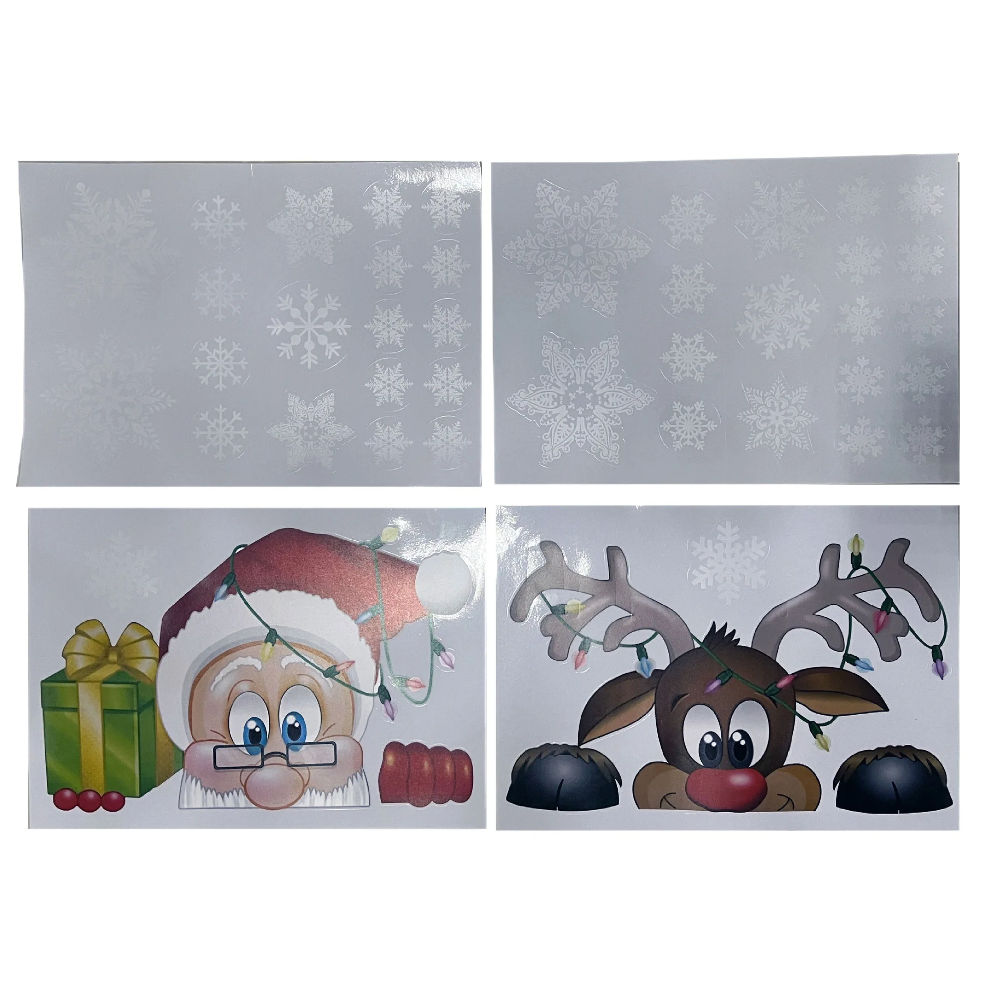 2pcs,Christmas decoration snowflake sticker Santa Claus elk snowman cross-border glass sticker electrostatic