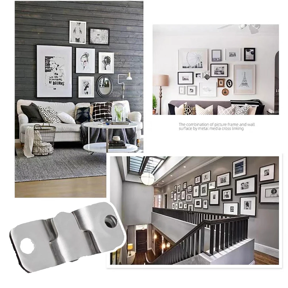 

10PCS Stainless Steel Hooks Photo Frame Hanging Picture Hook Wall-mounted Storange Holder Hangers Housheold Supplies