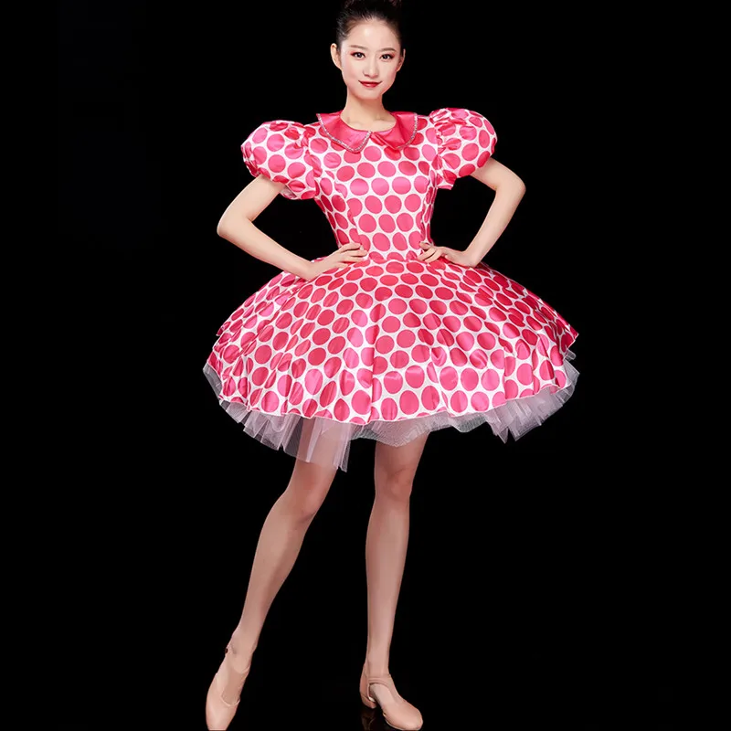 YZY Customisable-Women's Polka Dot DanceWear Dance Dress Performance Wear main image 1