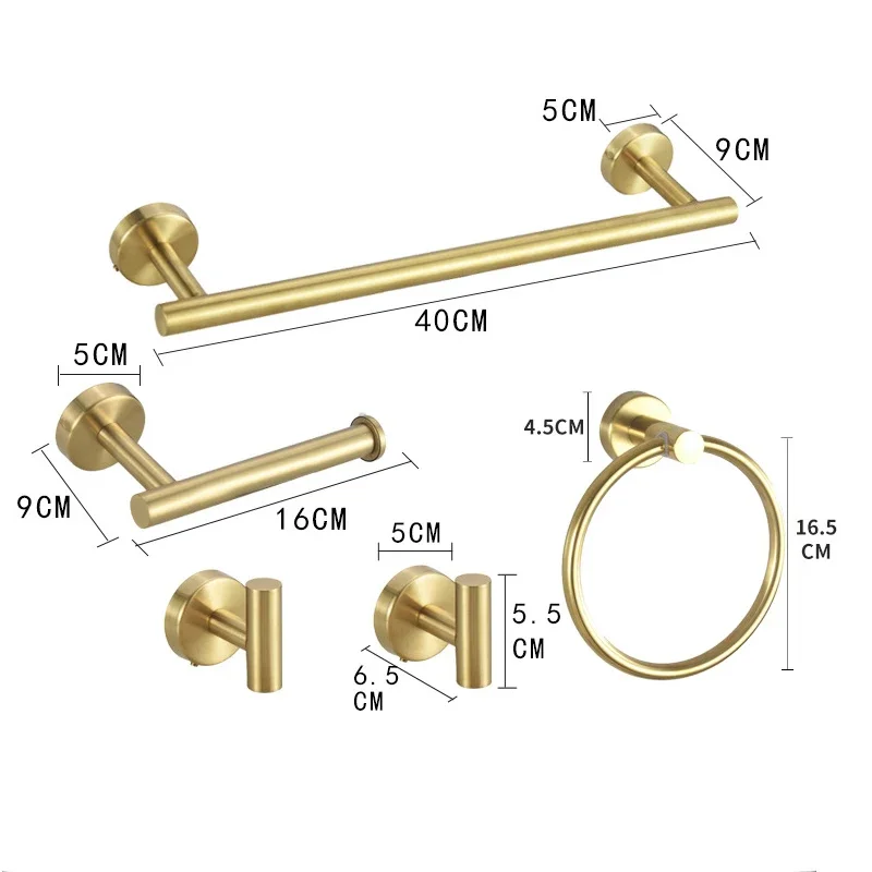 Bathroom Hardware Set Accessories Gold Shelf Robe Hook Hanger Towel Rail Bar Rack Tissue Paper Holder Stainless Steel toilet paper holder towel hook bathroom hardware set bathroom hardware accessories clothes hook
