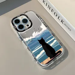 Charming Witch & Black Cat Air Cushion Mirror Phone Case - Air Art Design Cover - iPhone SE (2020) (TM - T1517)