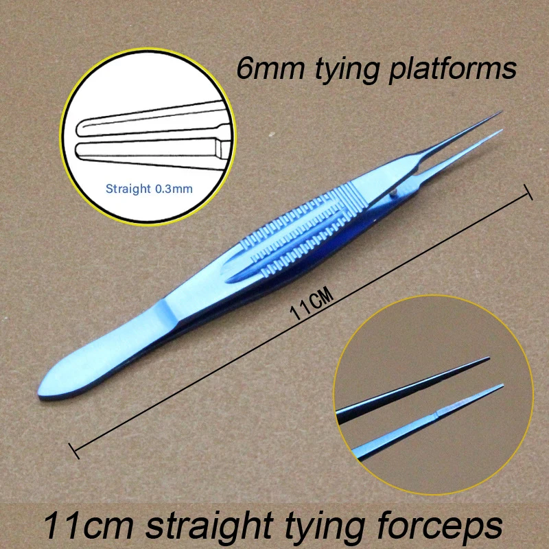 1pcs Ophthalmic Micro tweezers Toothed Forceps Straight Toothless Forceps 110mm Microscopic Eye surgical instruments ophthalmic tool surgical instruments capsulorhexis forceps