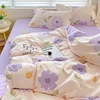 4pcs, 100% cotton bedding set, four piece sheet set comfort set girly fresh style couple bed comforter set 6