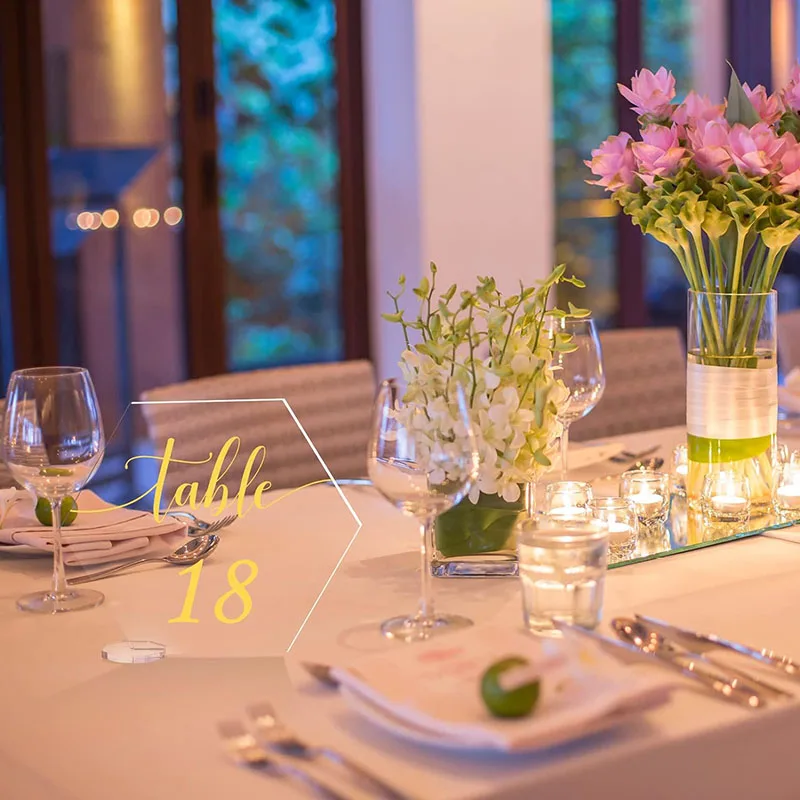 10 Sets Wedding Table Numbers Clear Arch DIY Acrylic Sign with Stand Blank Holder for Wedding Reception Party Centerpieces Decor