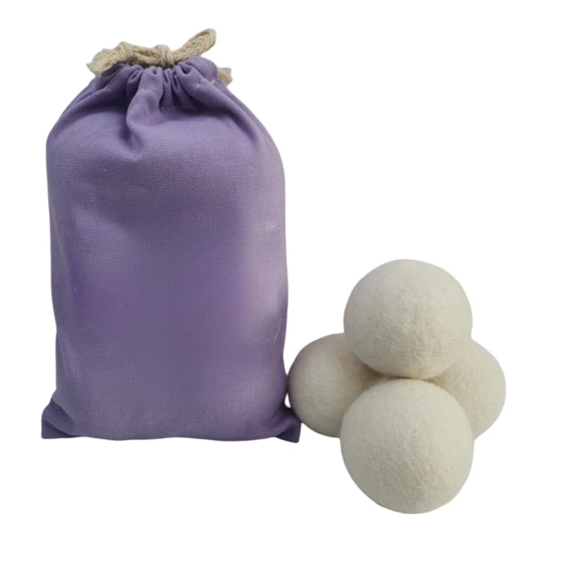 6 pack of 7cm New zealand Wool Dryer Balls for Laundry with thick cotton bag
