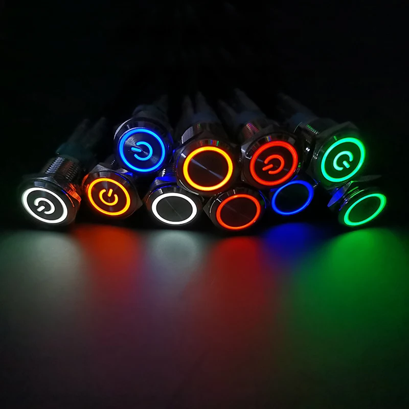 รูปสินค้า ปุ่มสวิตช์กันน้ำ LED ปุ่มล็อค ON-OFF