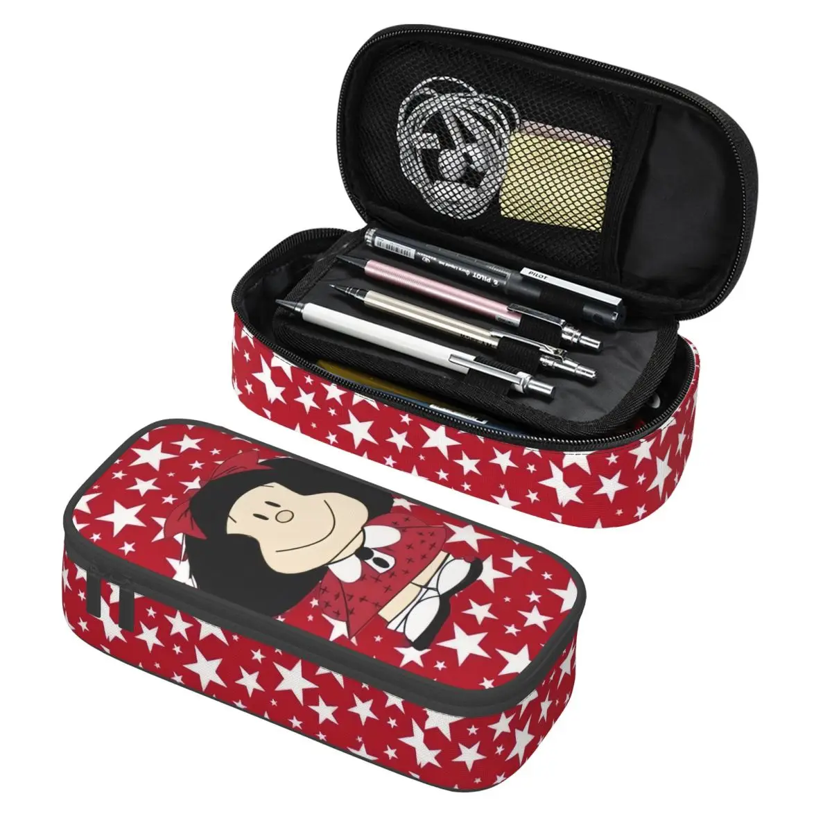 Mafalda Kawaii Vintage Quino Comic Cartoon Mang Anime Pencil Cases Large Capacity Pencil Bag Pouch Students Stationery