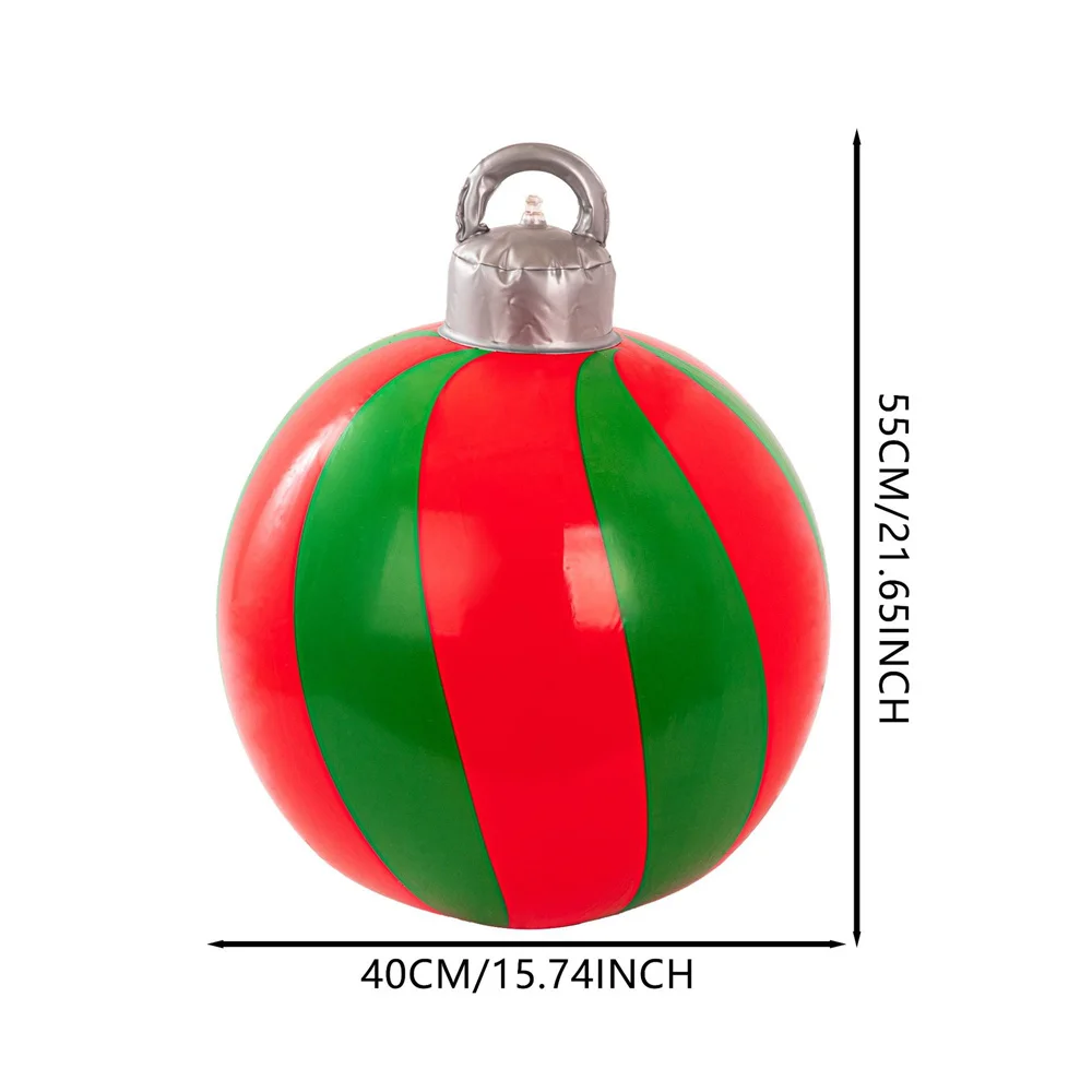 thumbnail image 1 of Bola inflable navideña de 55 cm, bola gigante de PVC para Navidad, adornos para árboles de Navidad, bolas grandes, juguetes para fiestas de Año Nuevo, adornos para patio, 1 of 5