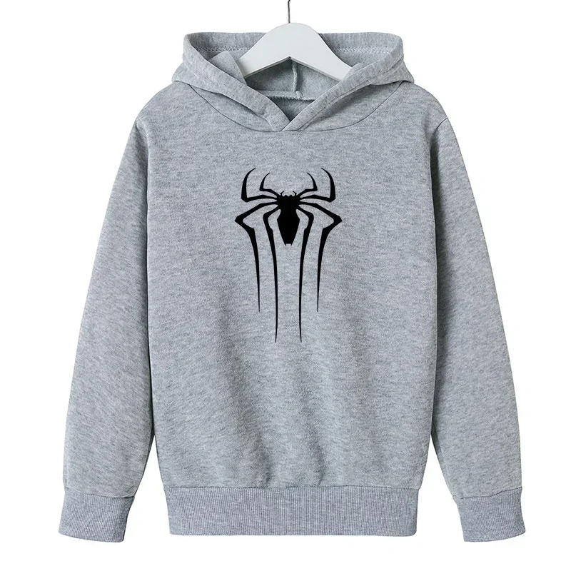thumbnail image 1 of Sudadera con capucha para niños, sudadera de polar holgada con estampado de araña a la moda para niños y niñas de 2 a 14 años, 1 of 4
