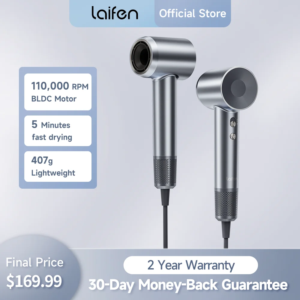 Laifen Swift Fast Drying Hair Dryer Professional 1600W Negative Lonics