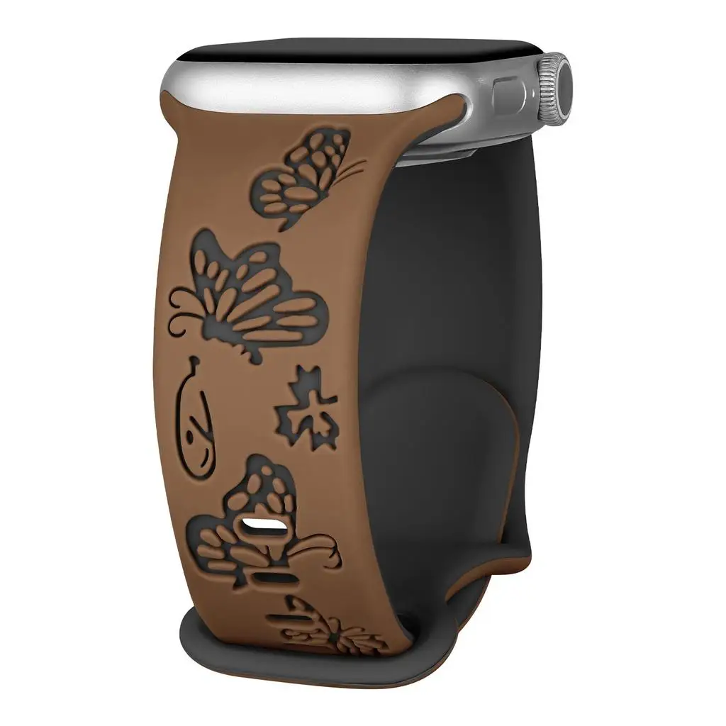 Charming Carved Butterfly Soft Silicone Watch Strap