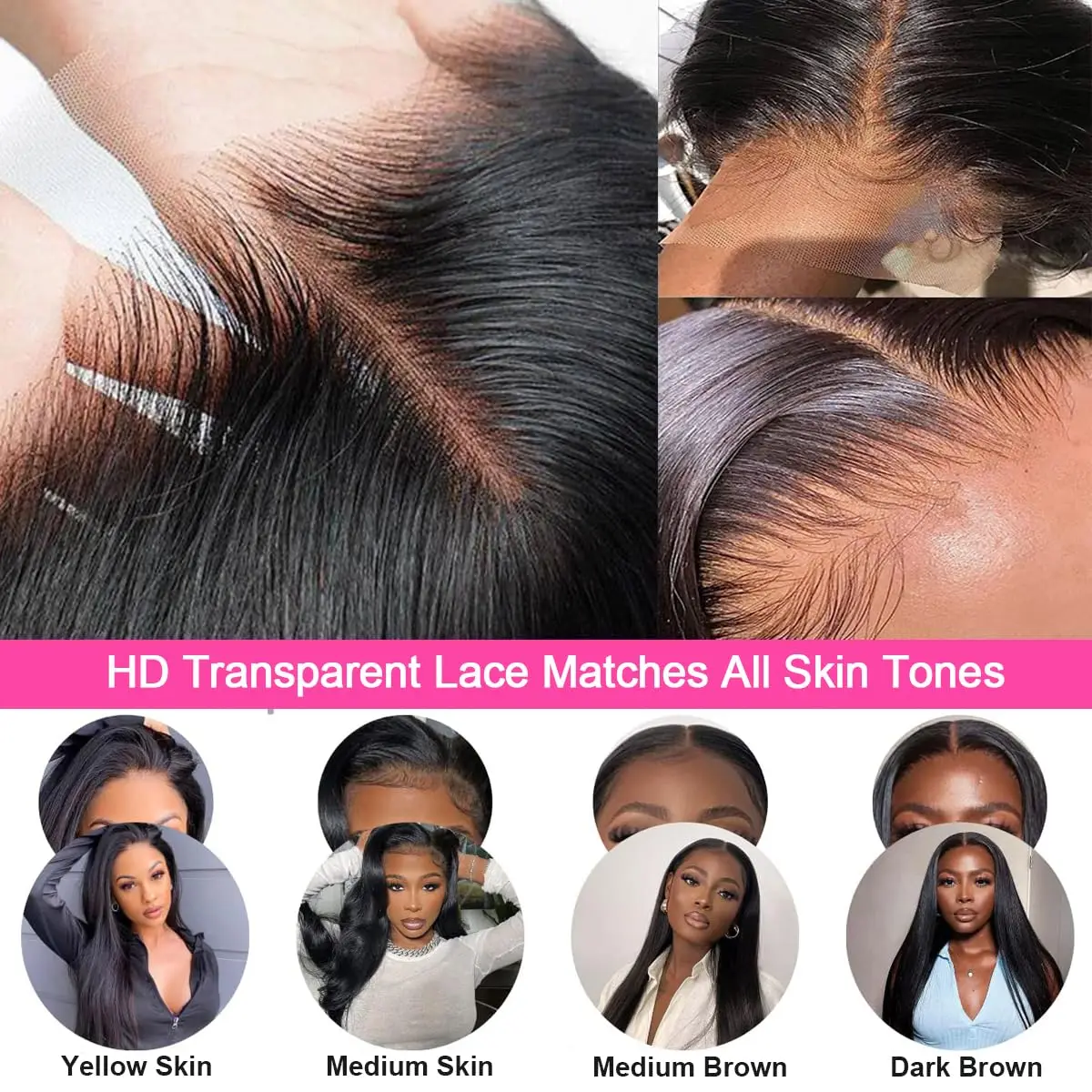 13x6 Lace Front Wigs Human Hair Pre Plucked 200 250 Density 24 Inch Straight Lace Front Wigs HD Lace Frontal Wigs for Women 13x4