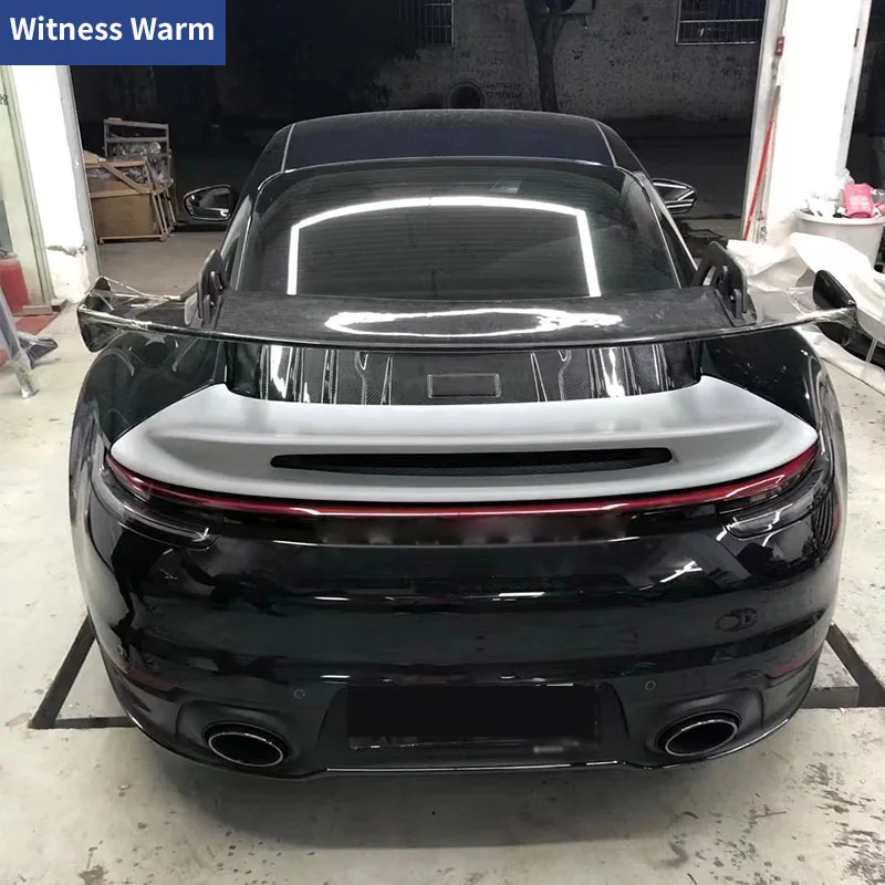 For Porsche 911 992 Carrera GT3 Style Carbon Fiber Auto Wing Spoiler Rear  Trunk Lip Spoilers Car Body Kit