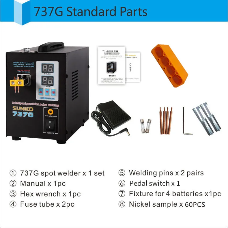 Wholesale SUNKKO 737G Battery Spot Welder 2.8KW Spot Welding Machine for 18650 Battery Pack Welding Precision Pulse Spot Welders 6