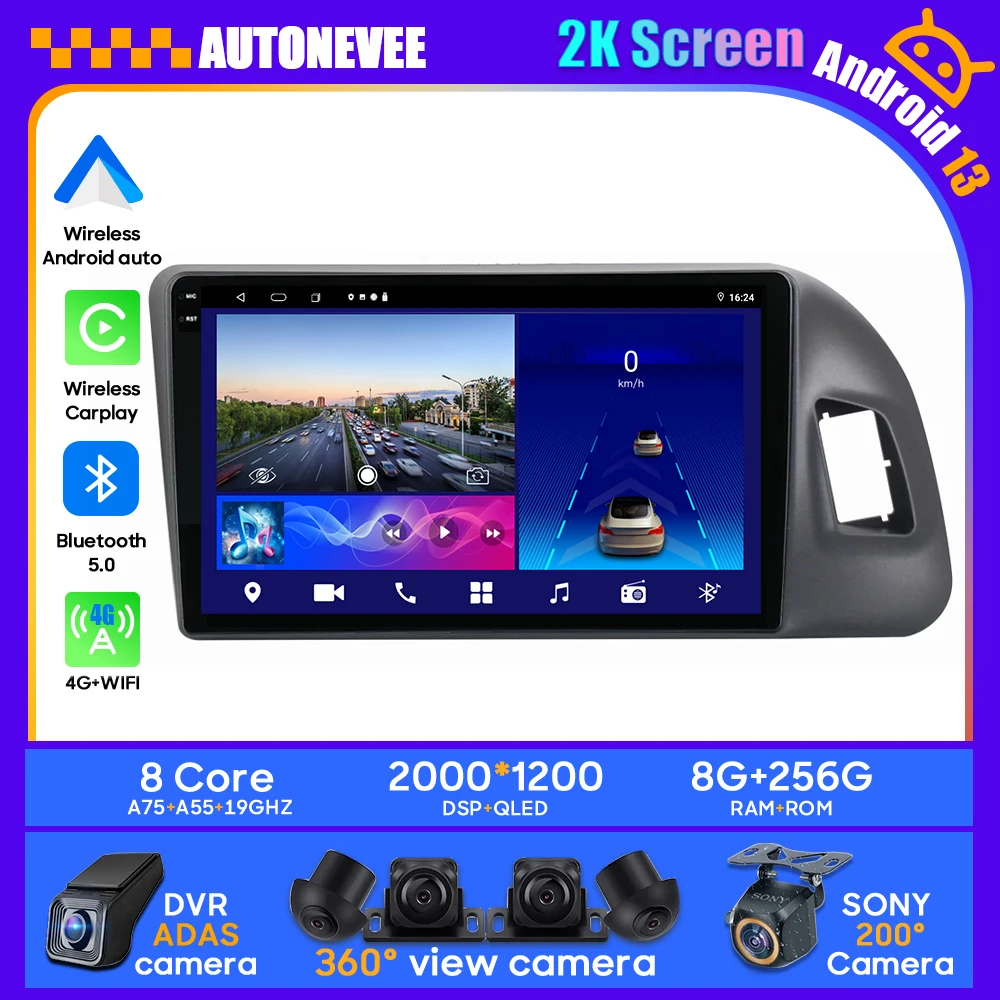

Android 13 For Audi Q5 8R 2008 - 2017 Car Radio Stereo Unit Multimedia Player GPS Navigation BT Carplay Android Auto No 2din DVD
