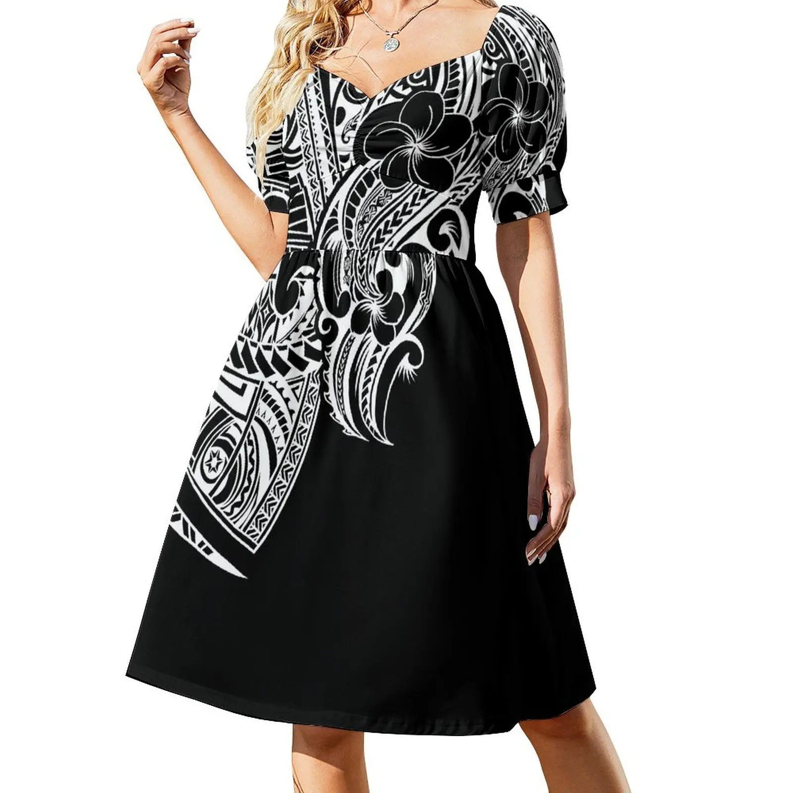 

Гавайская белая Этническая Татуировка 3428 платье без рукавов Летнее женское платье 2024 летнее женское платье роскошная женская модель 2024