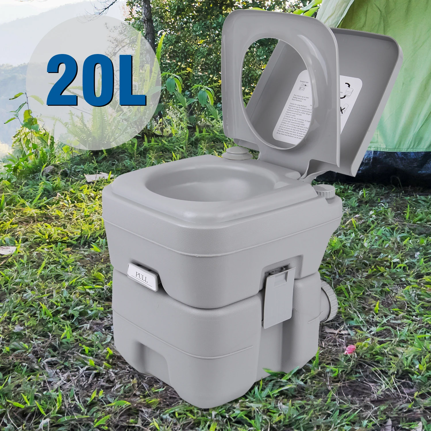 20L Portable Flushing Toilet for Camping, Caravans and Boats Camping