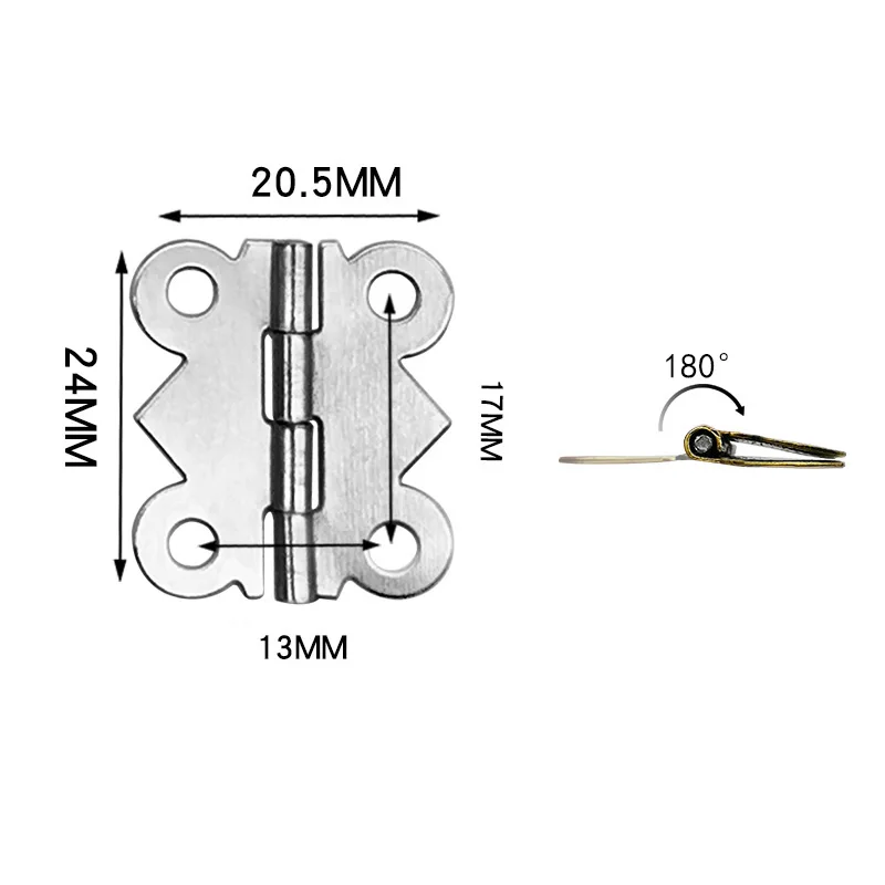 20pcs Decorative Butterfly Hinges for Jewelry, Gift, Music, and Wine Boxes with Screws - Assorted Sizes and Colors