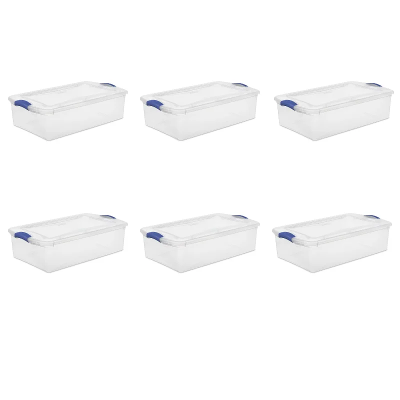 Sterilite 32 Qt Plastic Clear Stackable Latching Storage Box