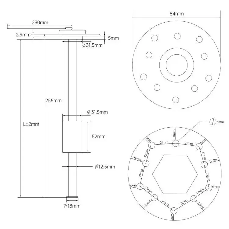 2 in 1 전압계 연료 레벨 계량기, 12V, 24V 자동차 트럭용 연료 레벨 센서, LCD 디지털 알람 게이지, 1K-10Kohm