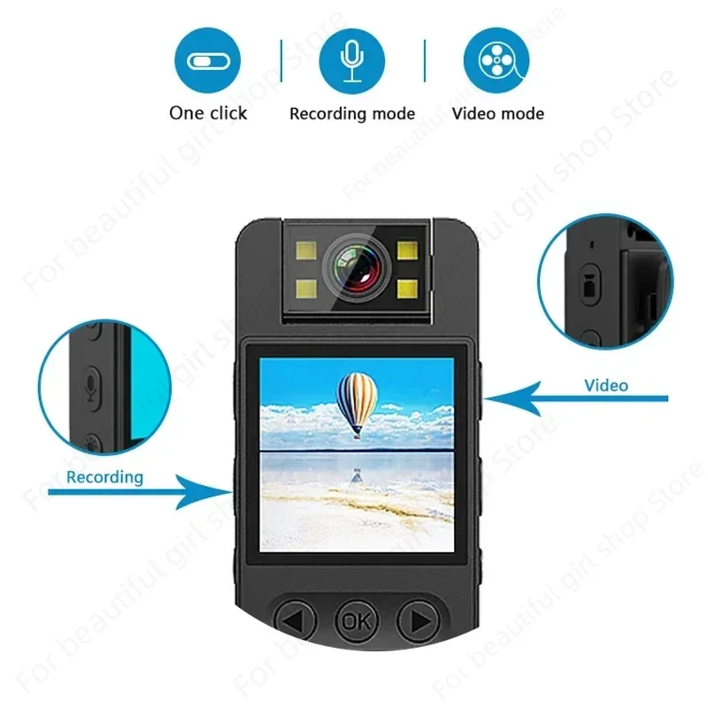 1080P HD Mini Camera WiFi Night Vision 180°Rotating Lens Outdoor Sports Body Cam Portable Handheld Clip Law Enforcement Recorder 4