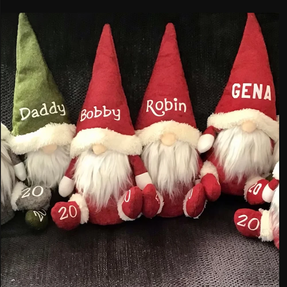 Personalized Gnomes Plush Gnome with Family Names Valentines Day Christmas Party Gifts for Her Him Home Decor Name Gnomes
