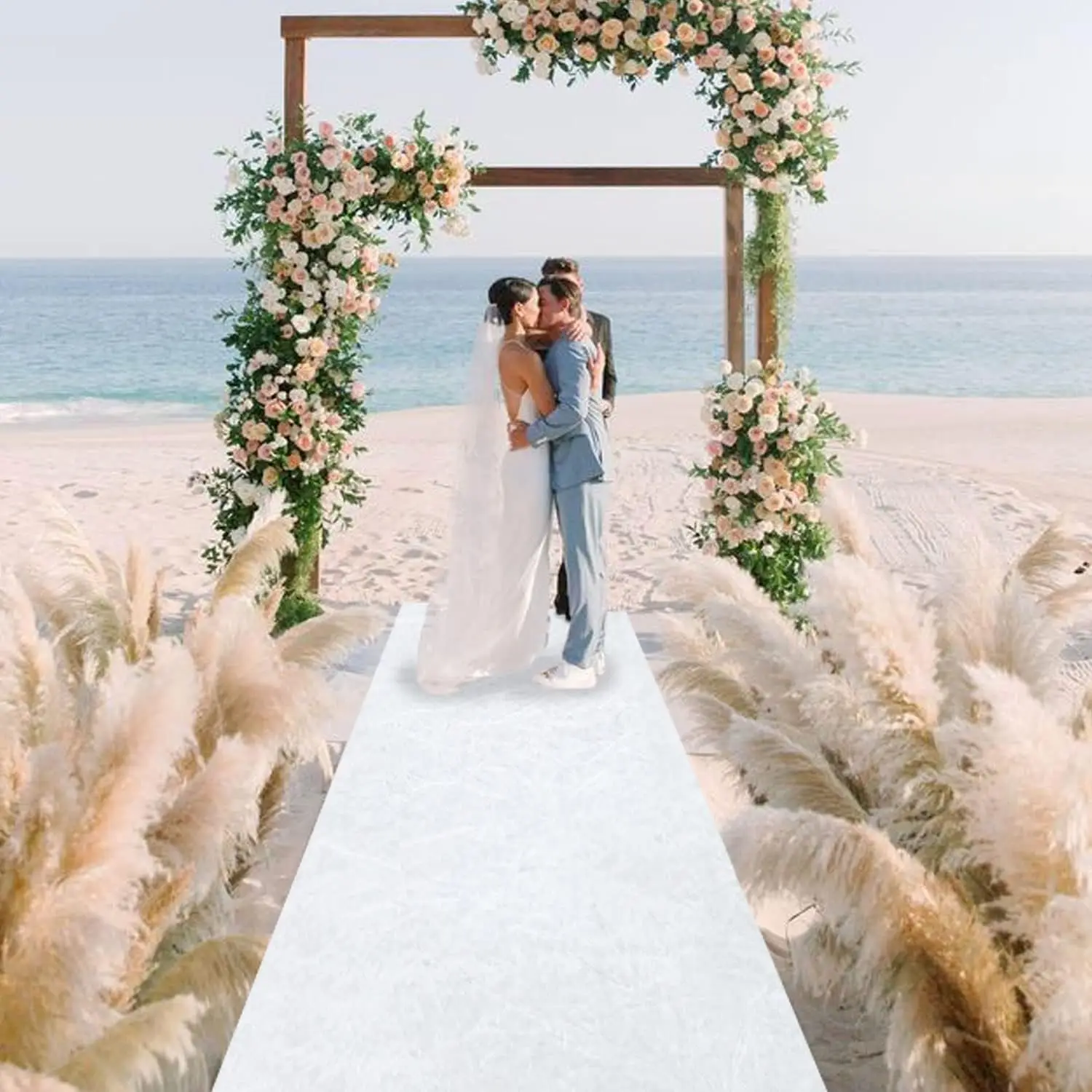 White Running Track Graduation Party Carpet Anti Slip Wedding Indoor and Outdoor Corridor White Carpet